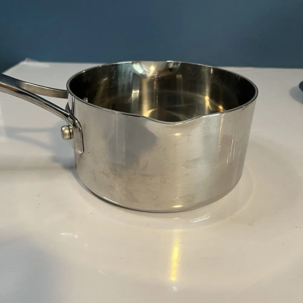 Technique Clad Tri-Ply Stainless Steel 1 qt Saucepan with Lid Induction Ready